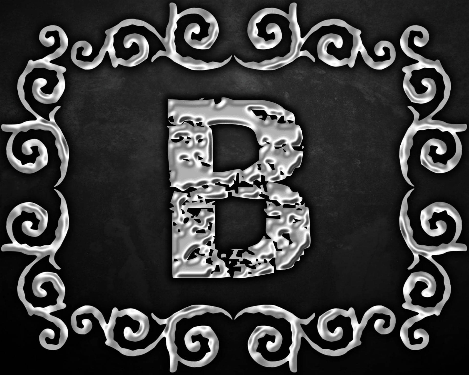 Silver Aesthetic Letter B Background