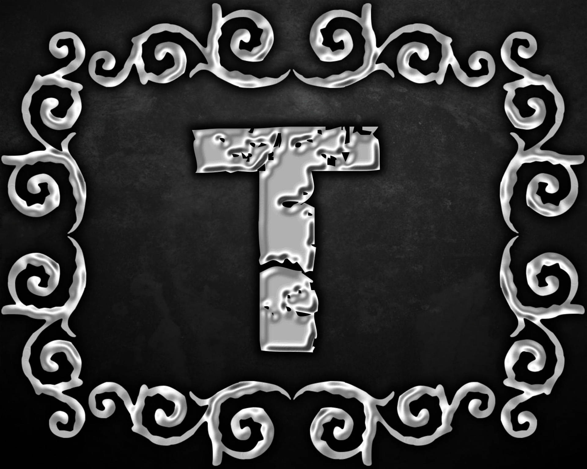 Silver Aesthetic Letter T Background