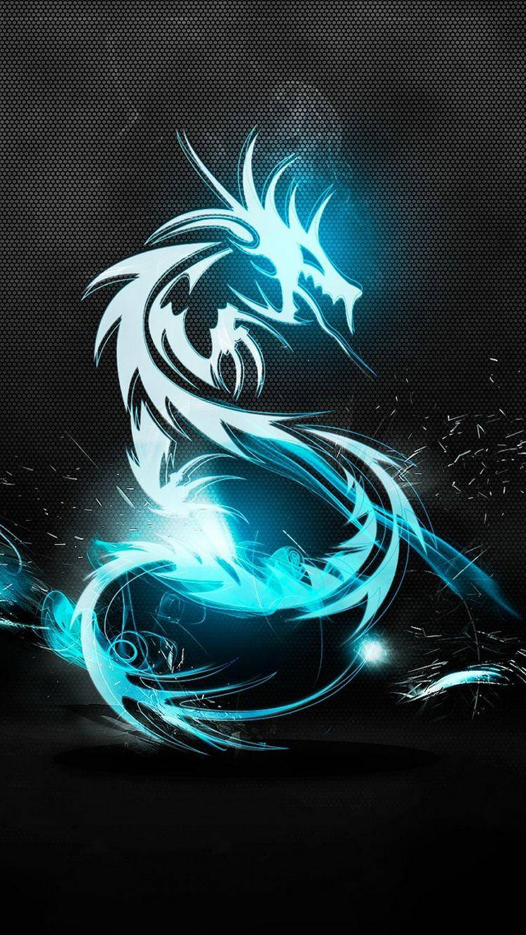 Silver And Blue Dragon For Iphone Screens Background