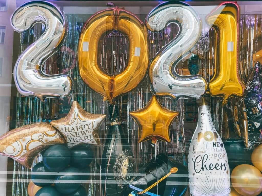 Silver And Gold Happy New Year 2021 Greeting Background
