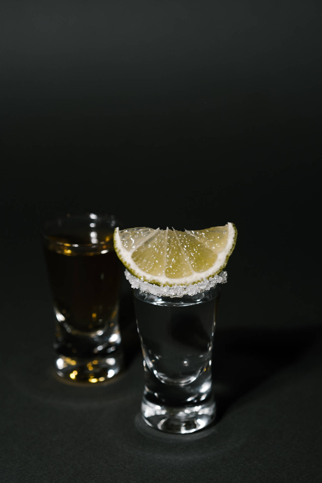 Silver And Gold Tequila And Lemon Shots