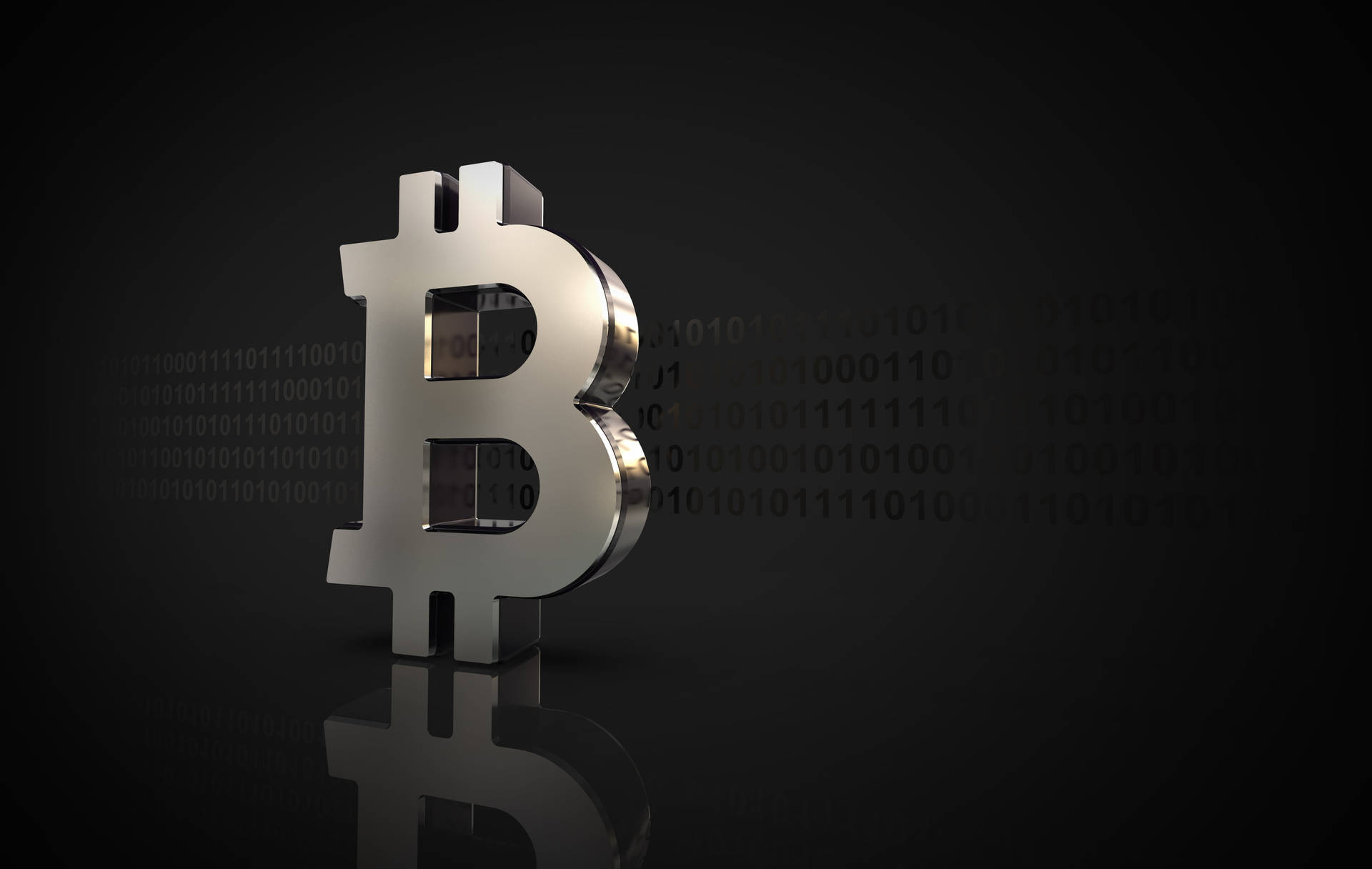 Silver Bitcoin Logo Crypto Background Background