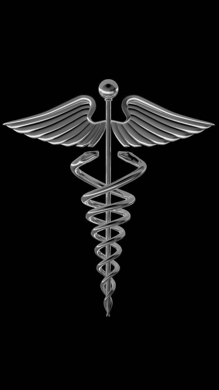 Silver Black Medical Symbol Background