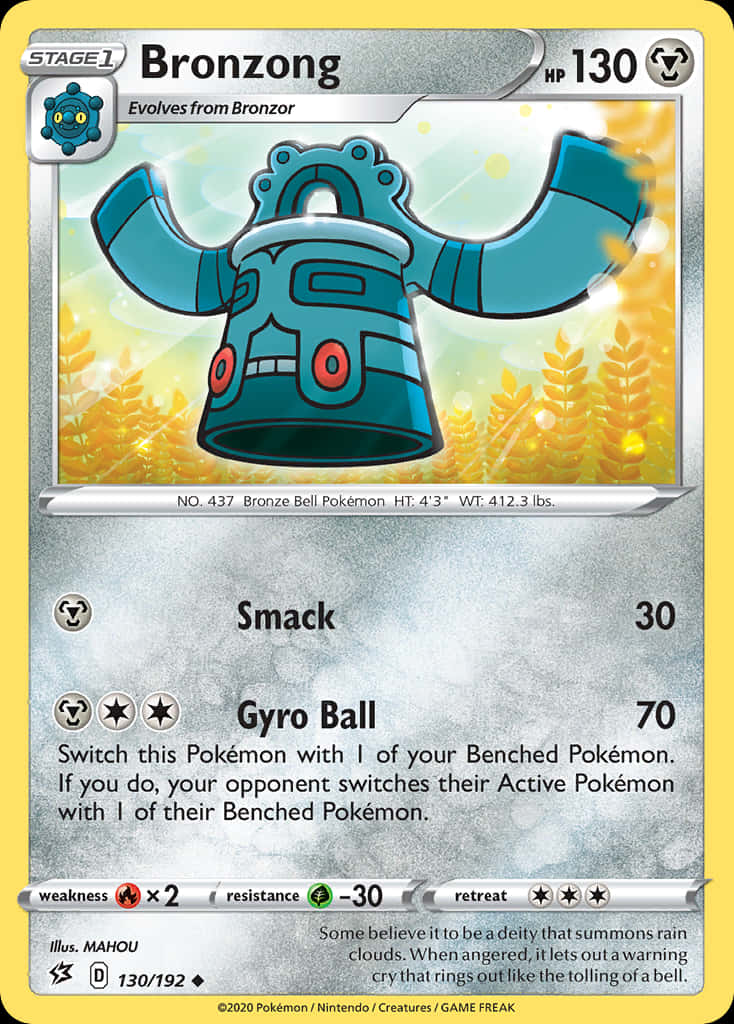 Silver Bronzong Trading Card Background