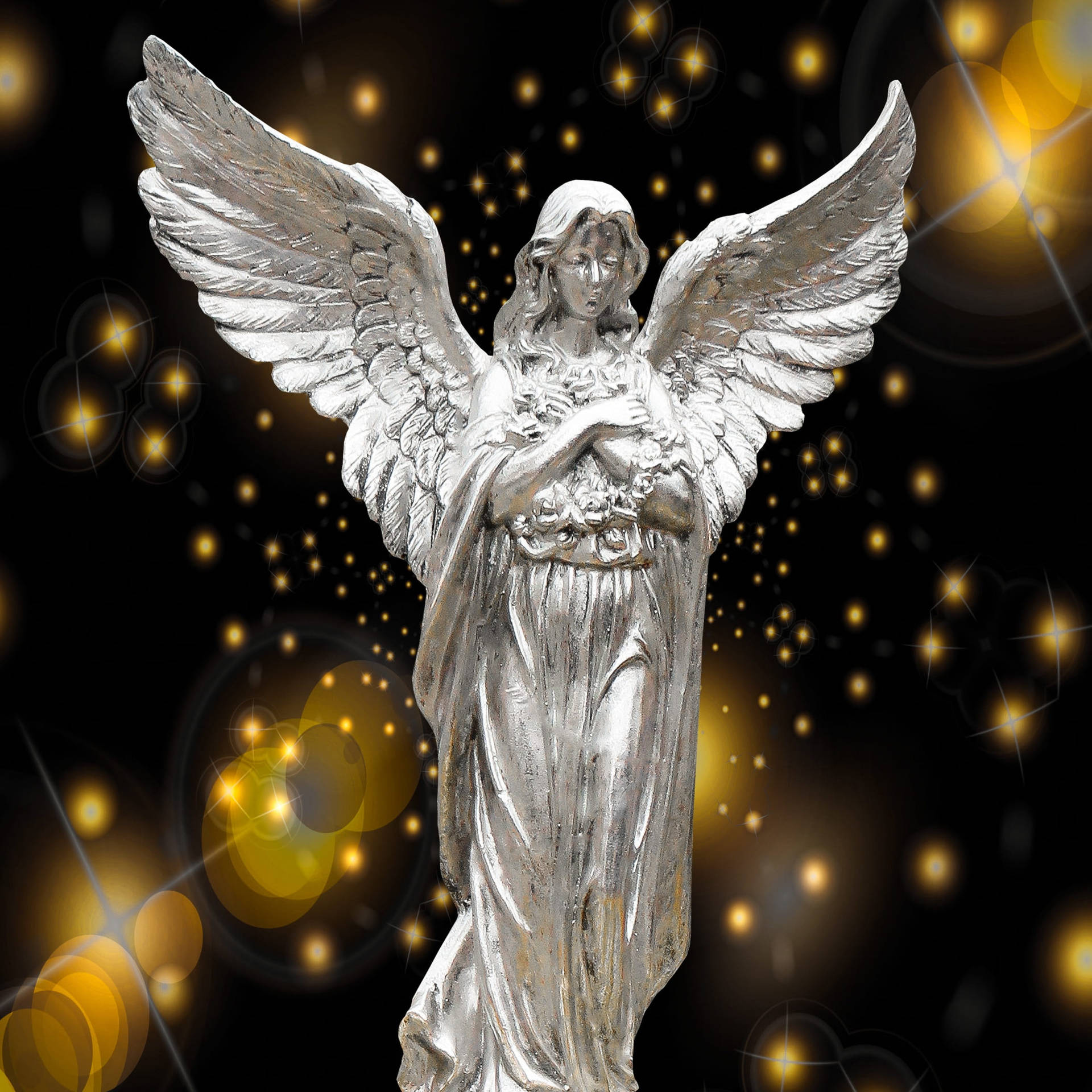 Silver Christmas Angel Background