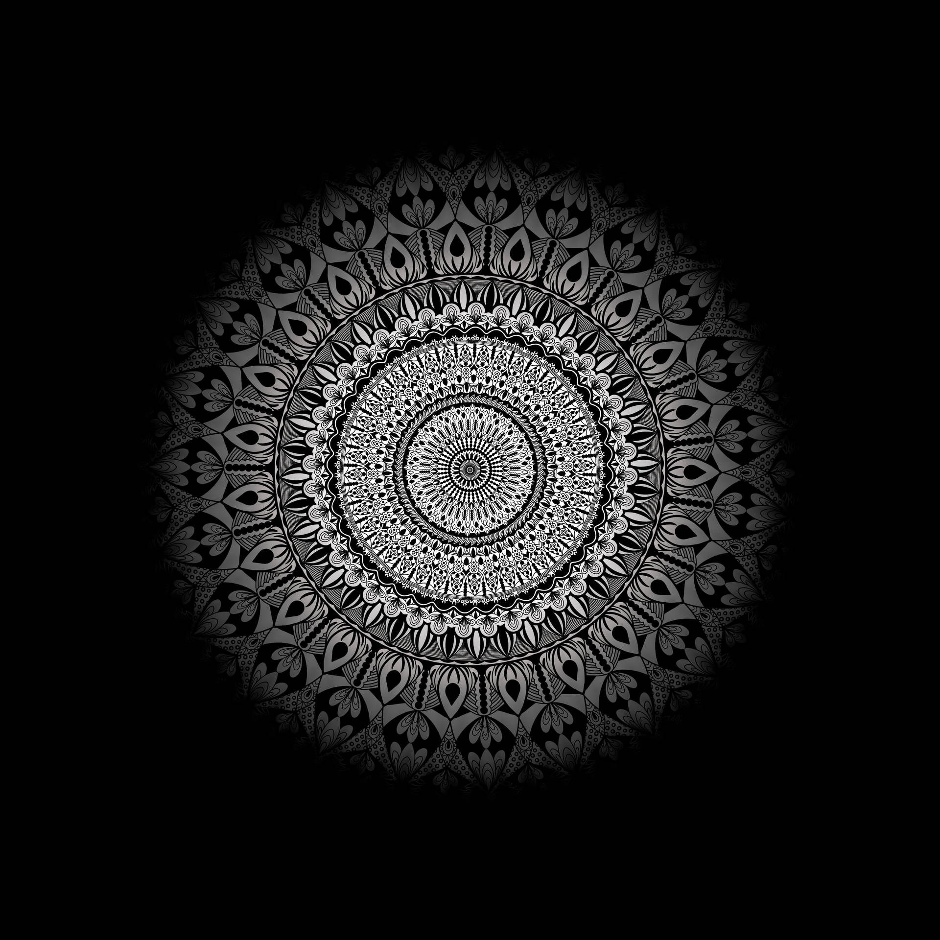 Silver Circle Tribal Black Pattern Background