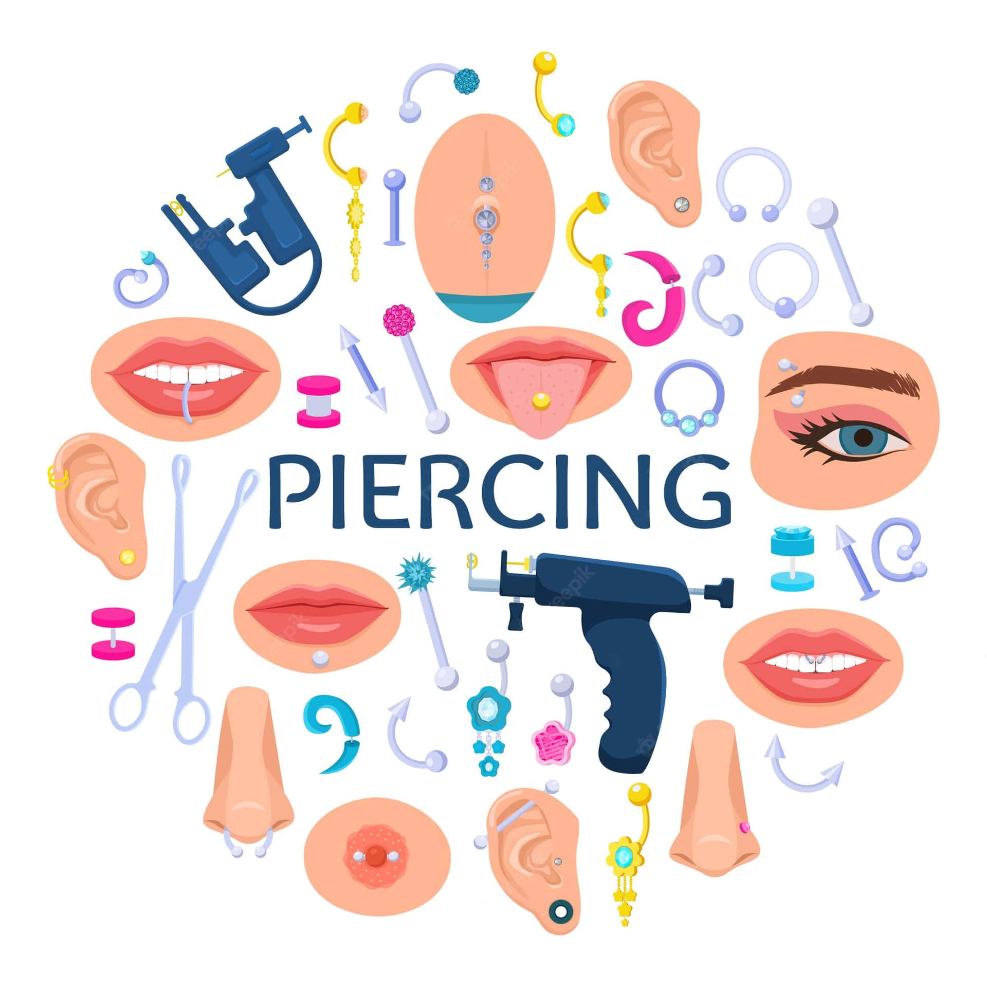 Silver Color Tools Piercing Background