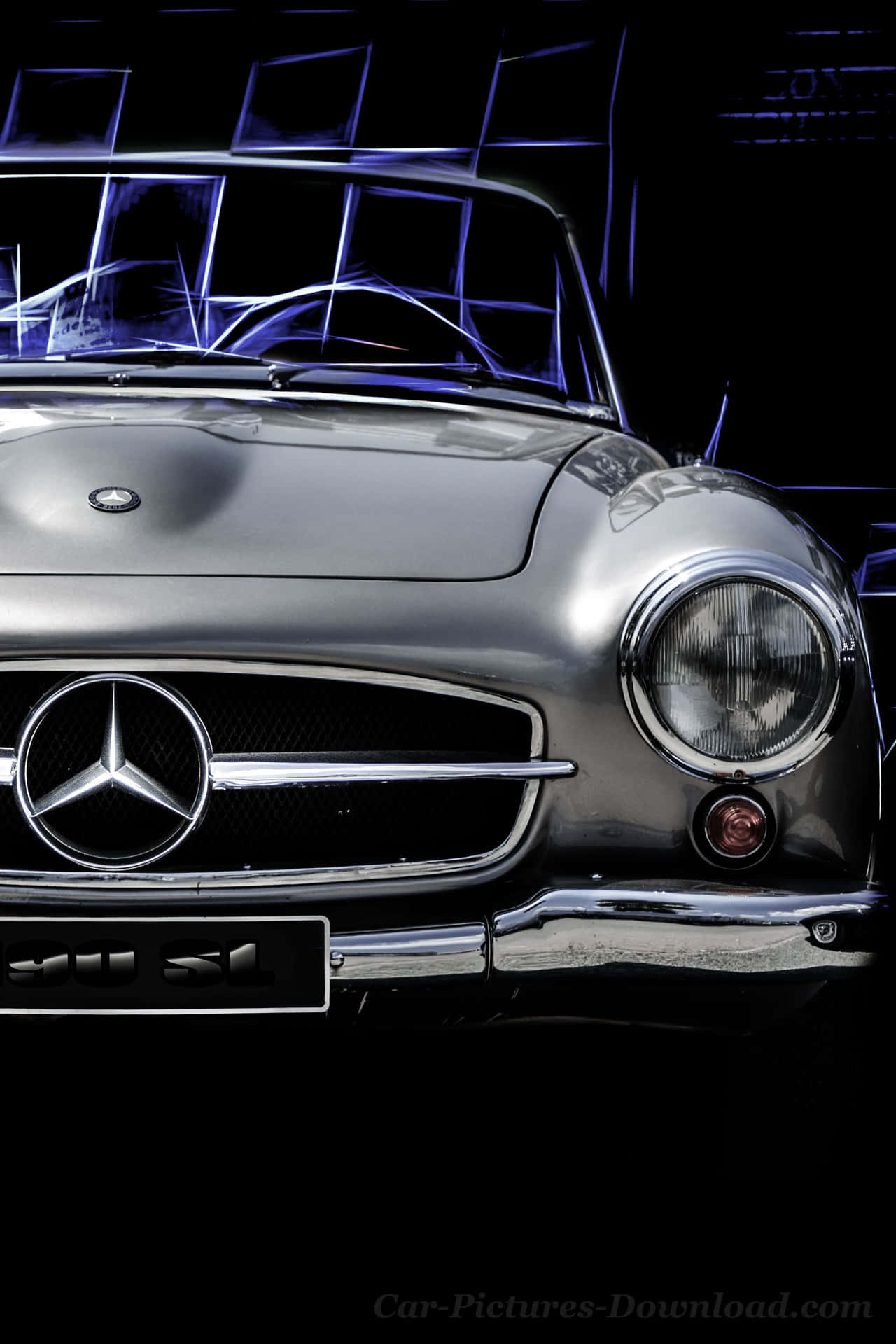 Silver Convertible Mercedes Classic Iphone Background