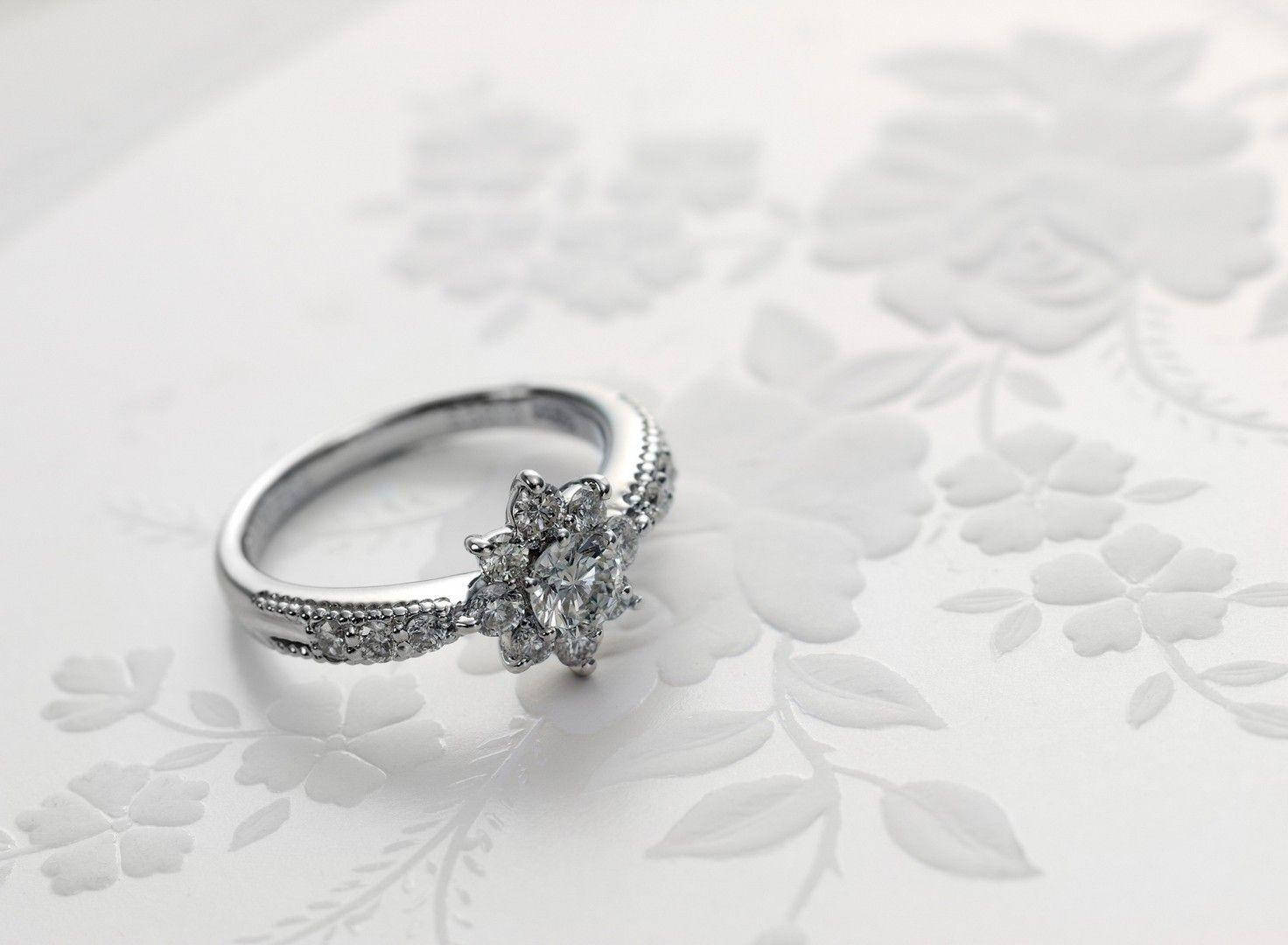 Silver Diamond Wedding Ring Background