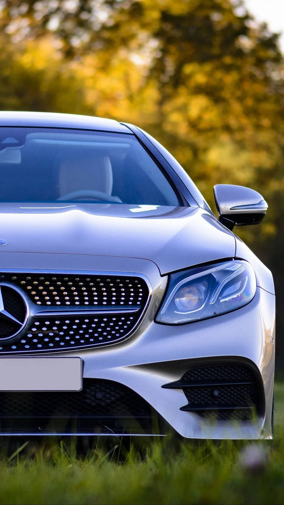 Silver E-class Mercedes Benz Car Background