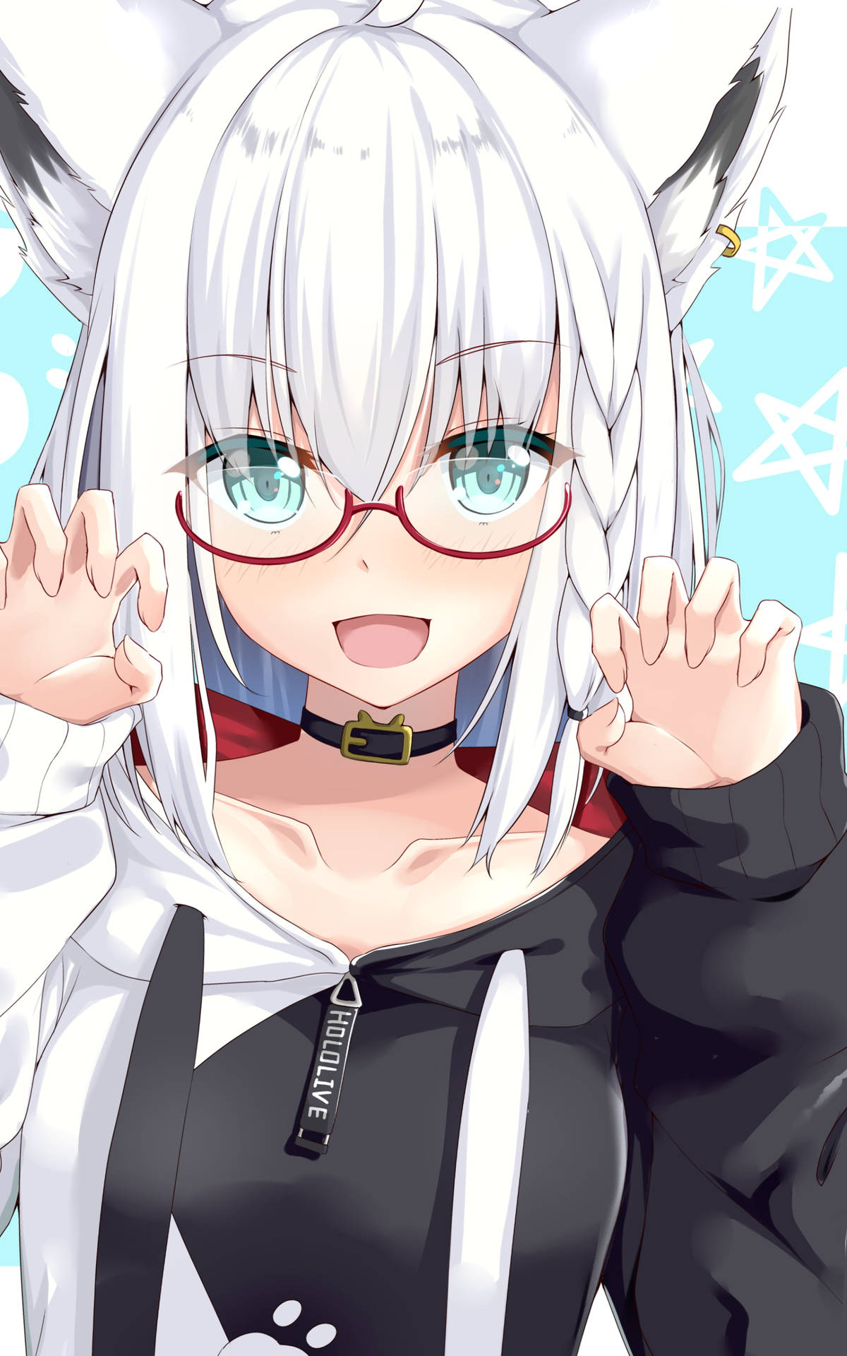 Silver Fox Ecchi Eyeglasses Background