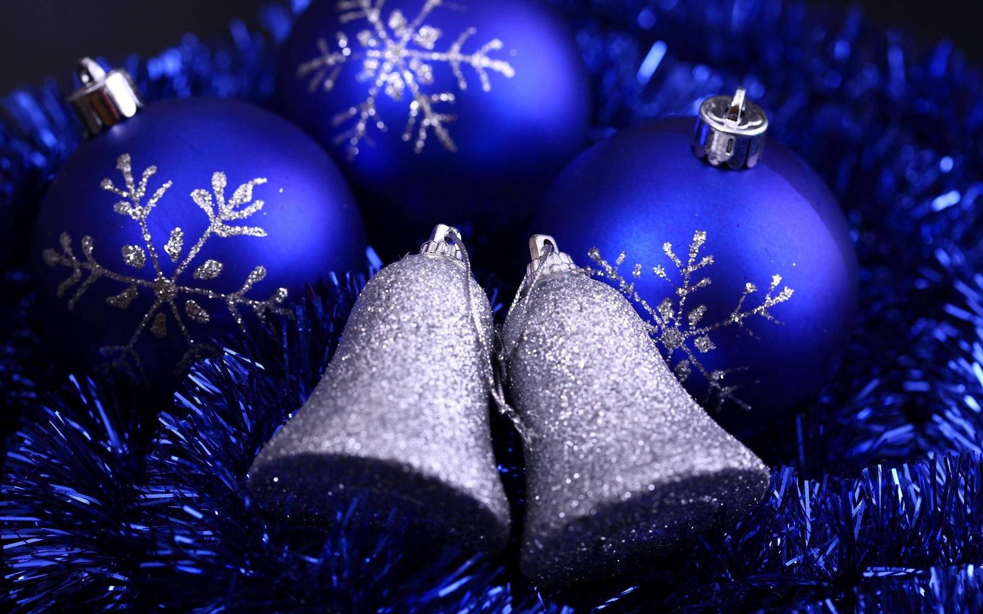 Silver Glitter Christmas Bells Background