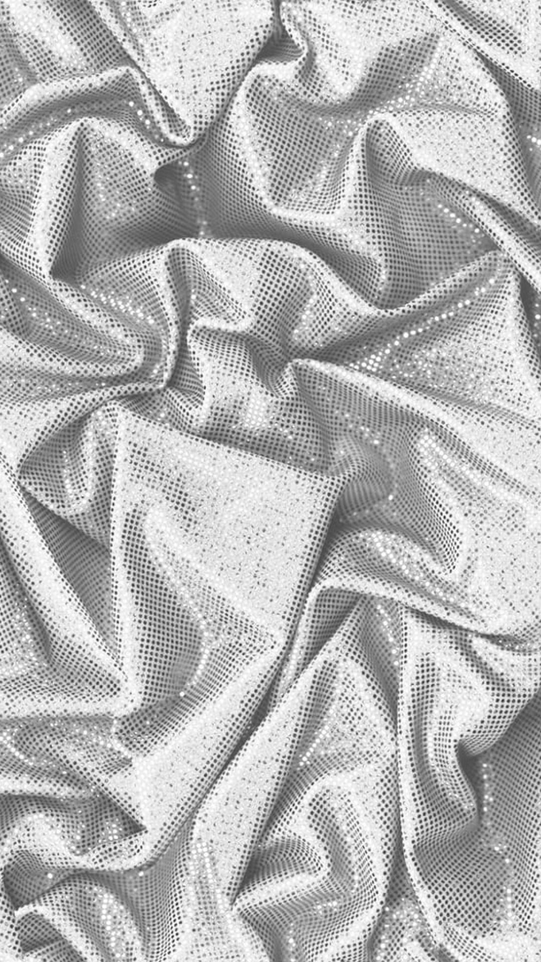 Silver Glitter Crumpled Fabric Texture Background