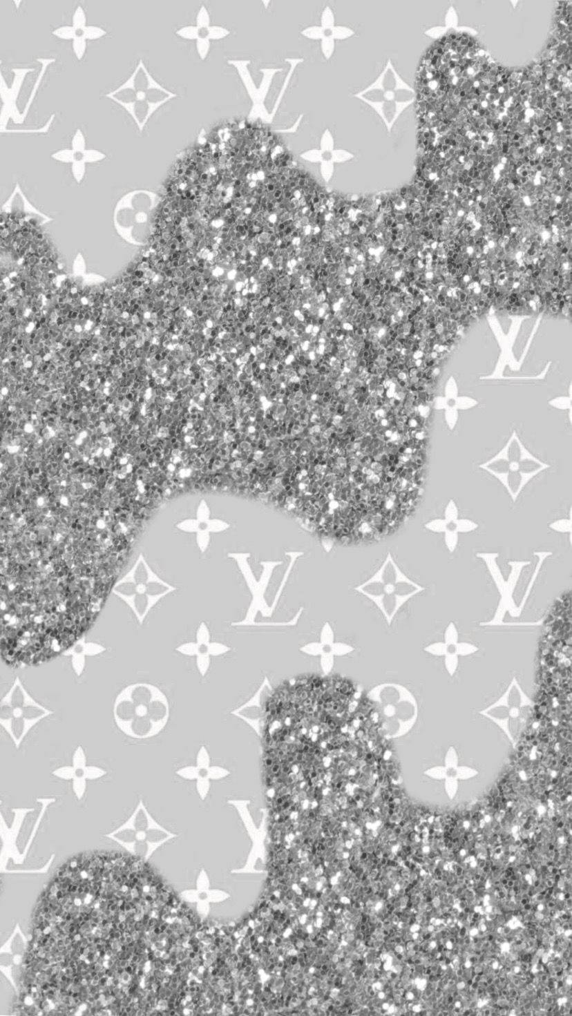 Silver Glitter Louis Vuitton Background