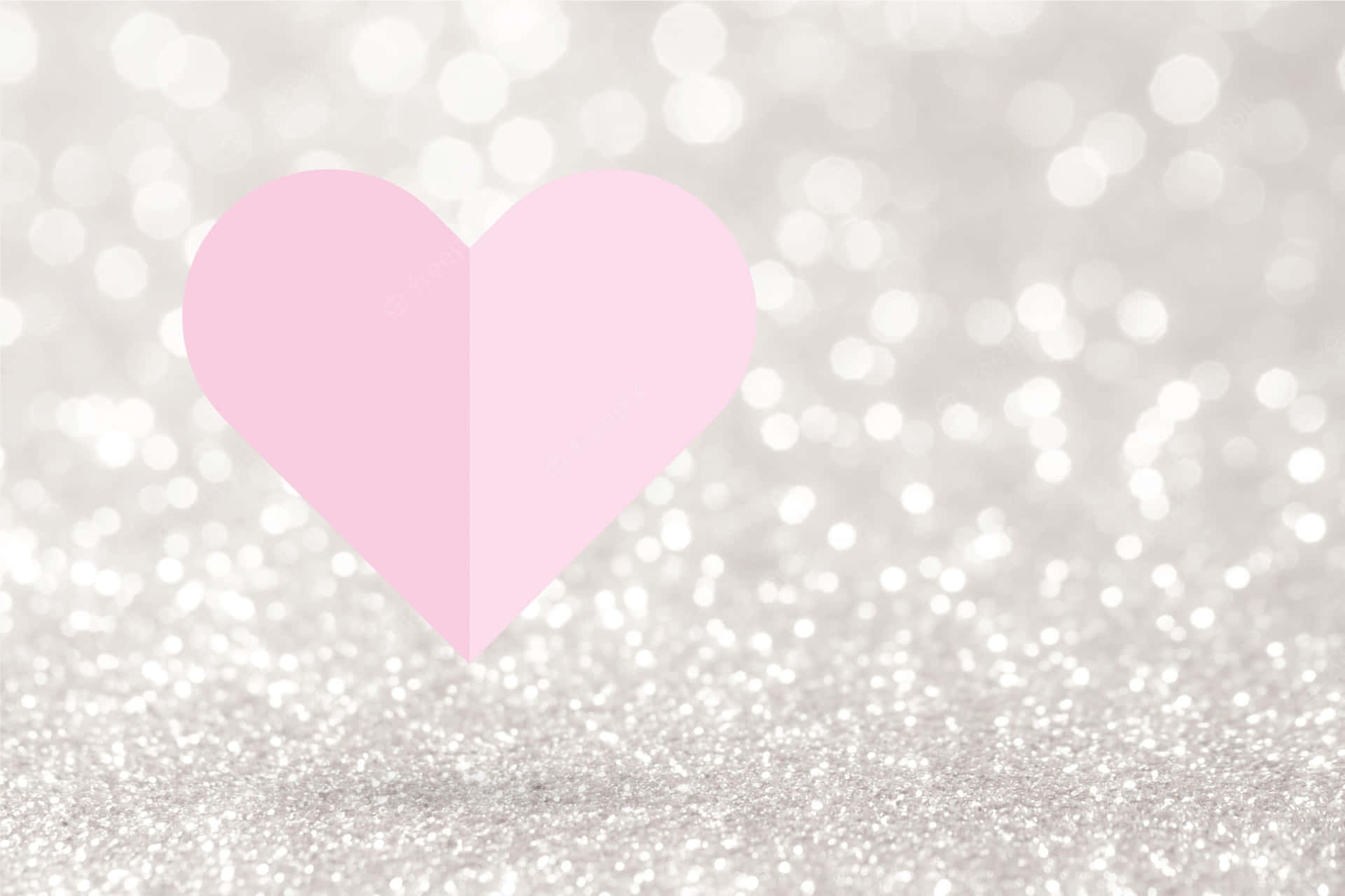 Silver Glitter Pink Hearts Background