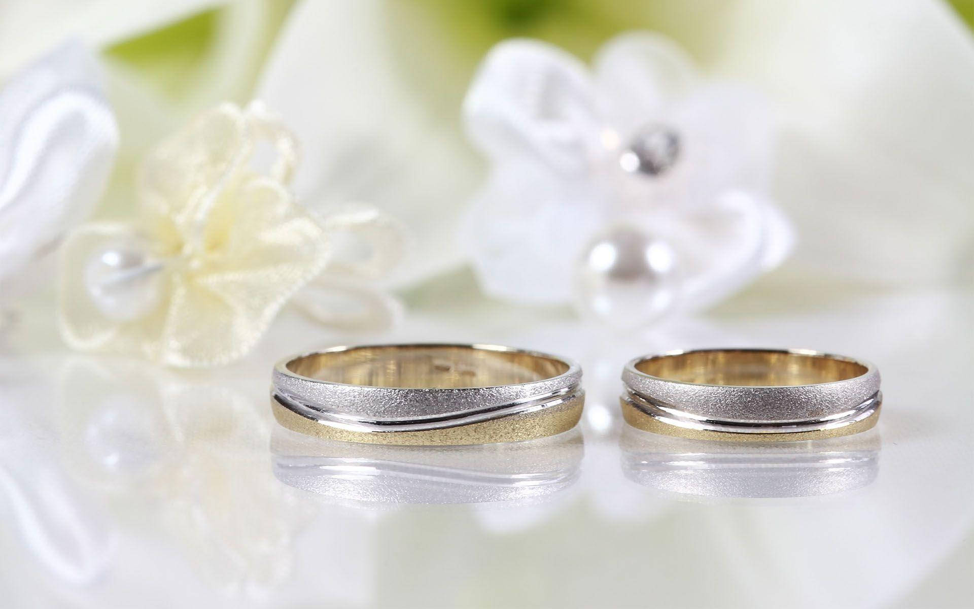 Silver Gold Wedding Rings Background