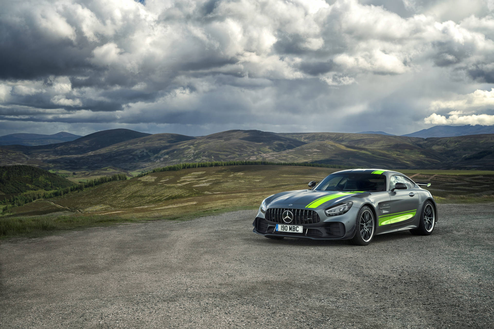 Silver Green Amg Gt R Background