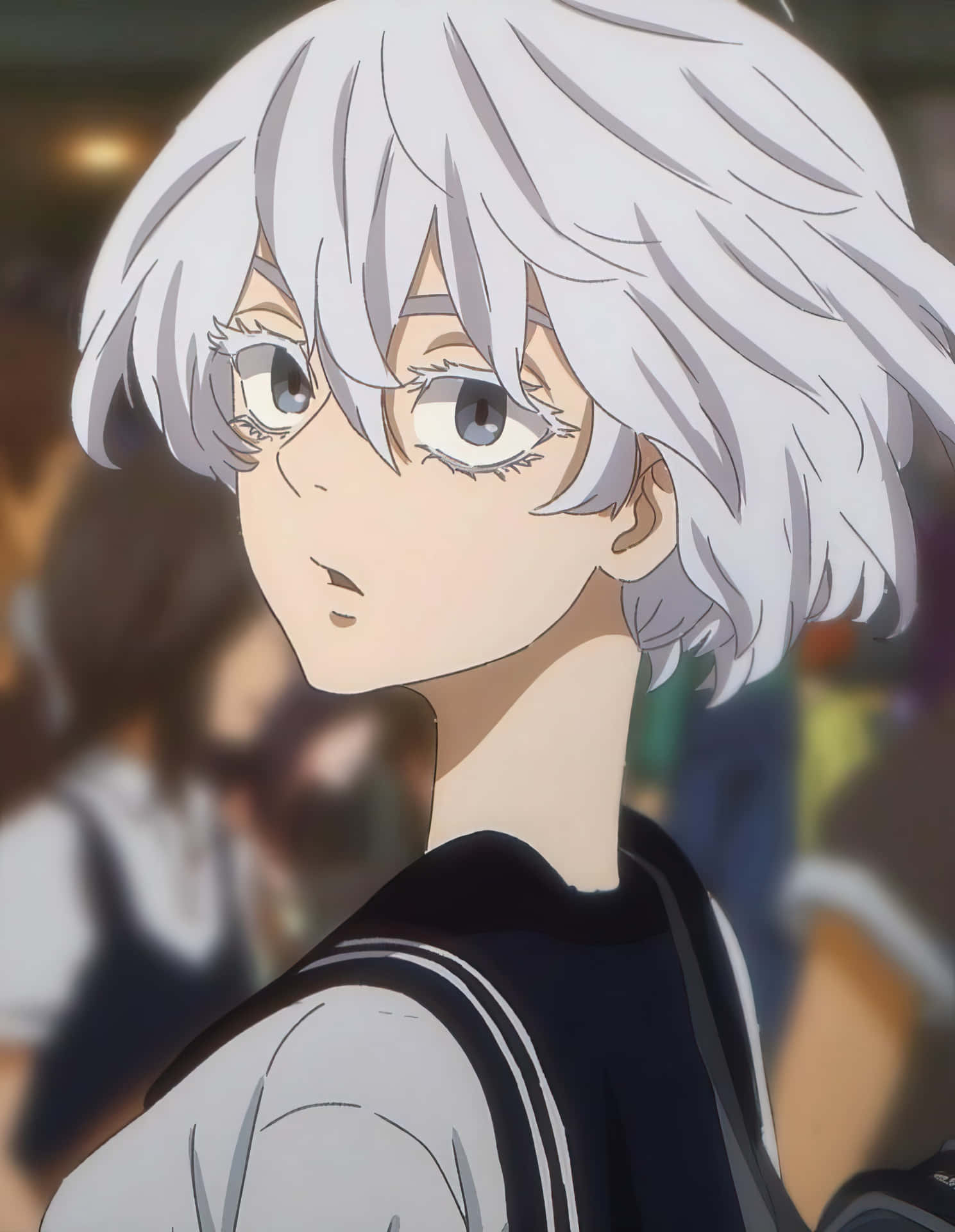 Silver Haired Anime Character Background