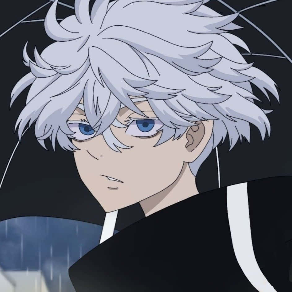 Silver Haired Anime Character Portrait Background