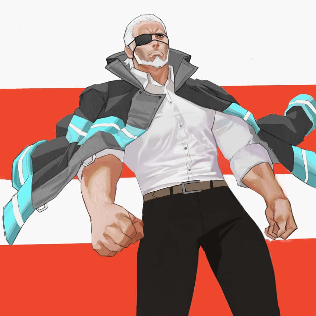 Silver Haired Anime Character Power Pose