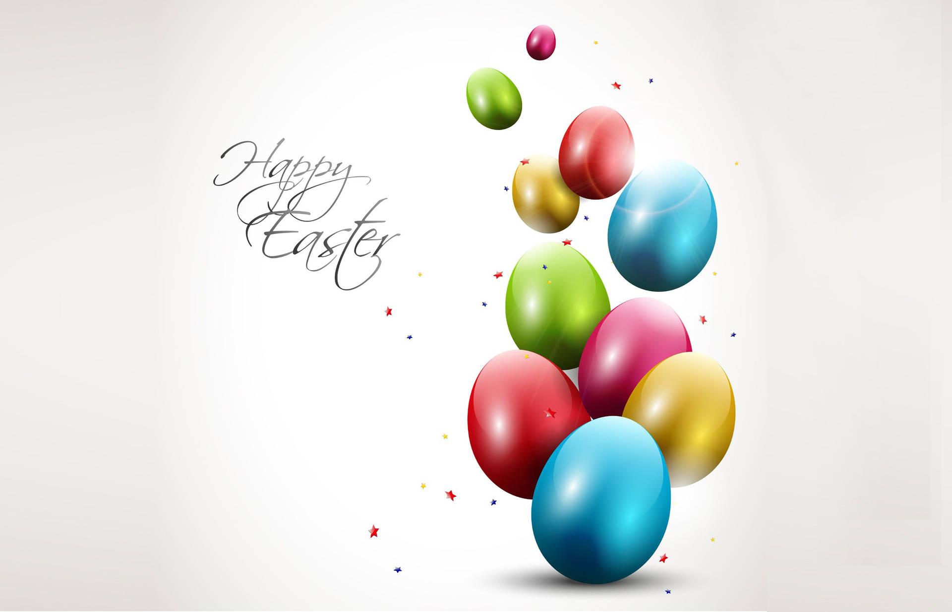 Silver Happy Easter With Eggs Digital Art Background