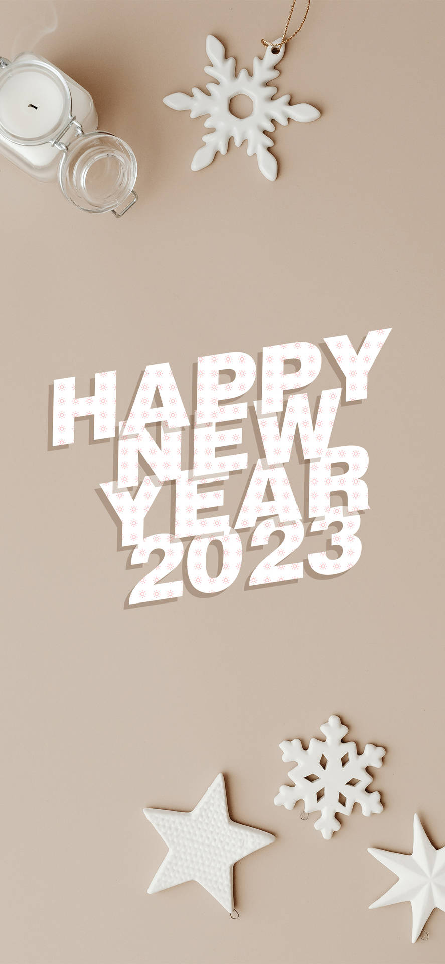 Silver Happy New Year 2023 Flat Lay Background