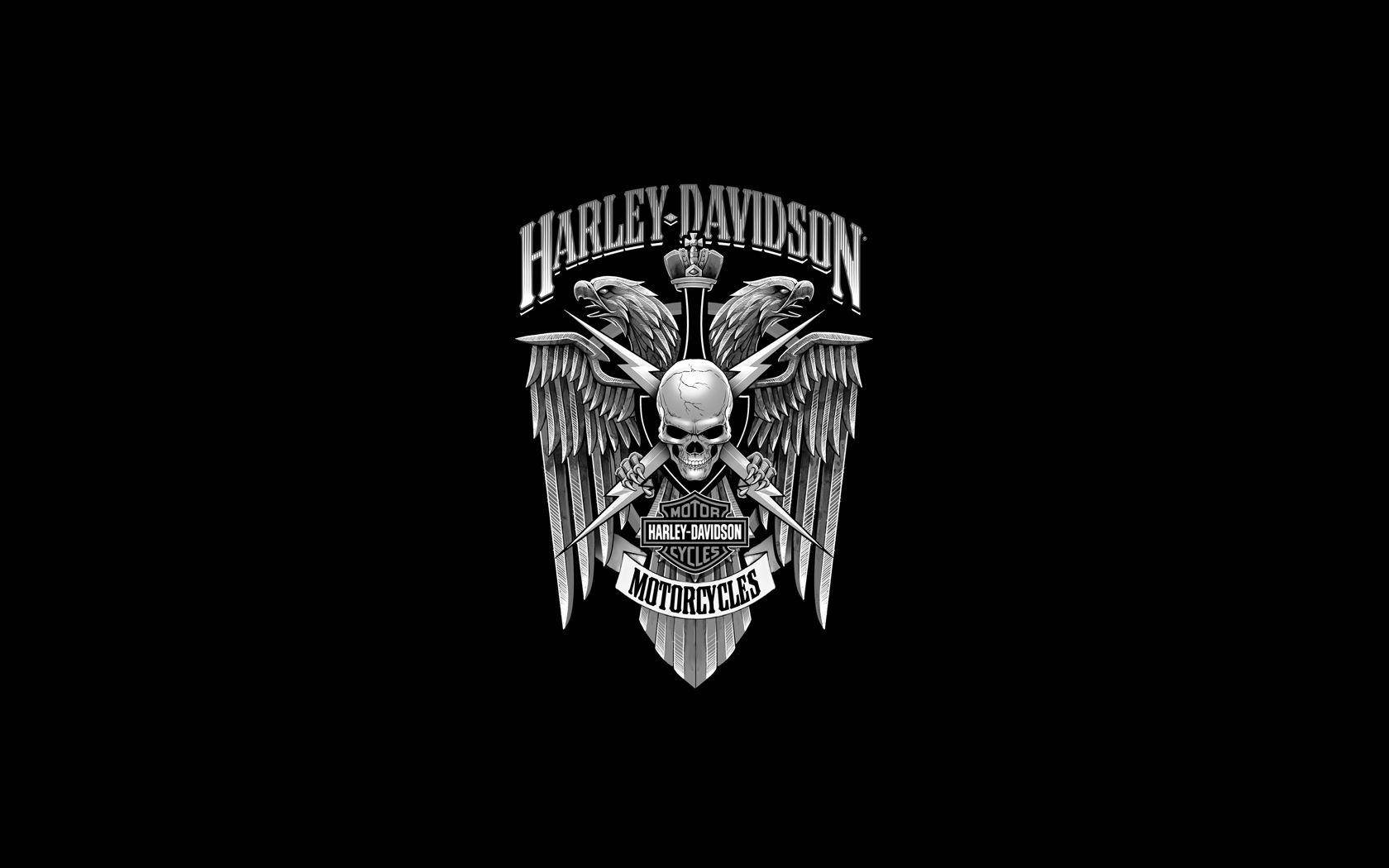 Silver Harley Davidson Logo Background