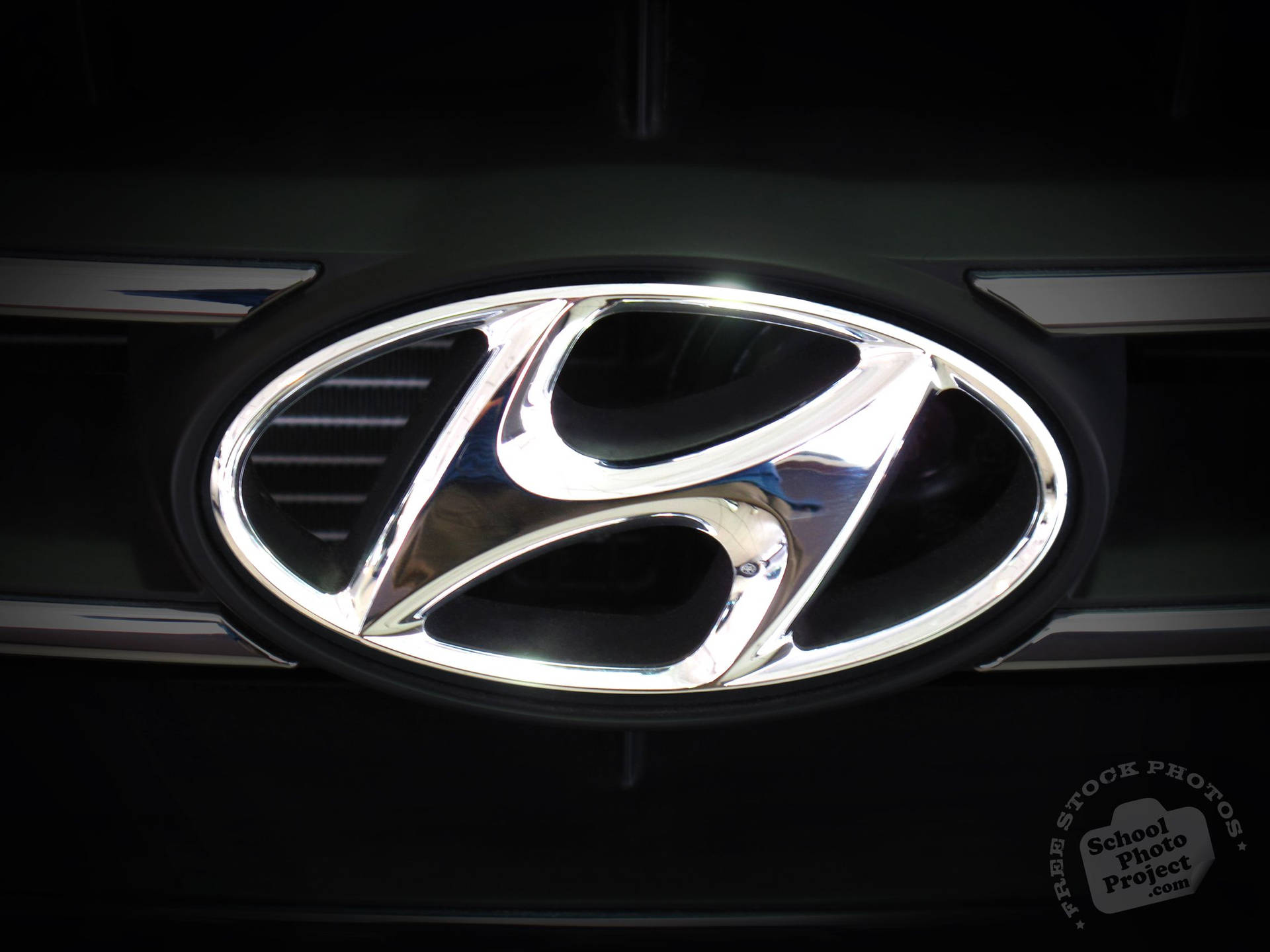 Silver Hyundai Logo Background