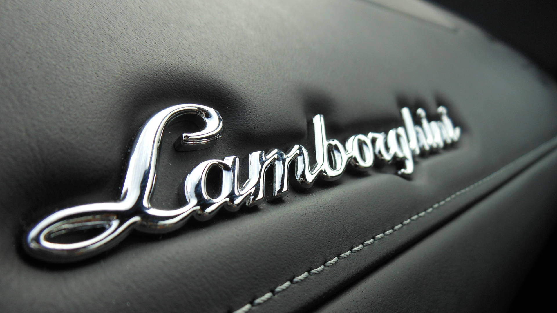 Silver Lamborghini Name Logo