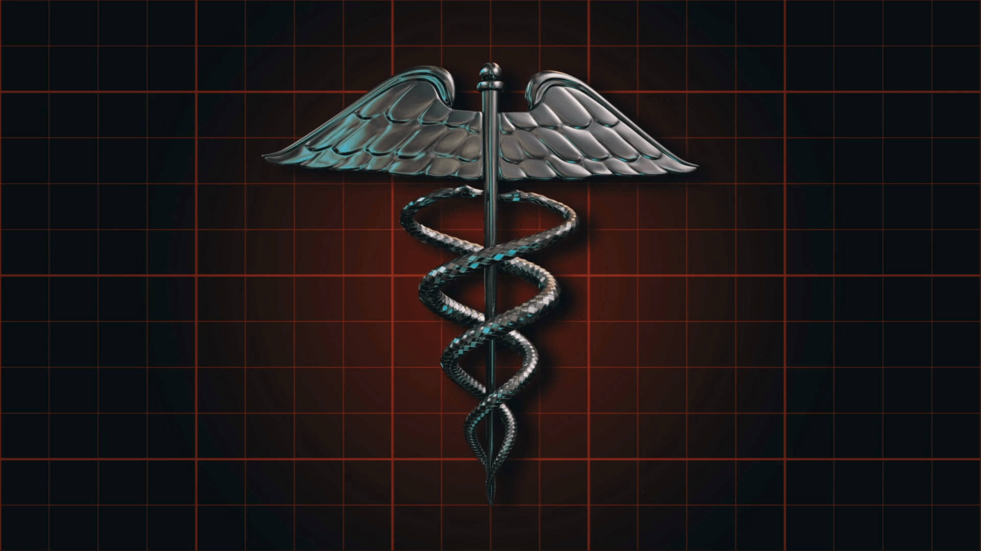 Silver Medical Staff Of Hermes Background