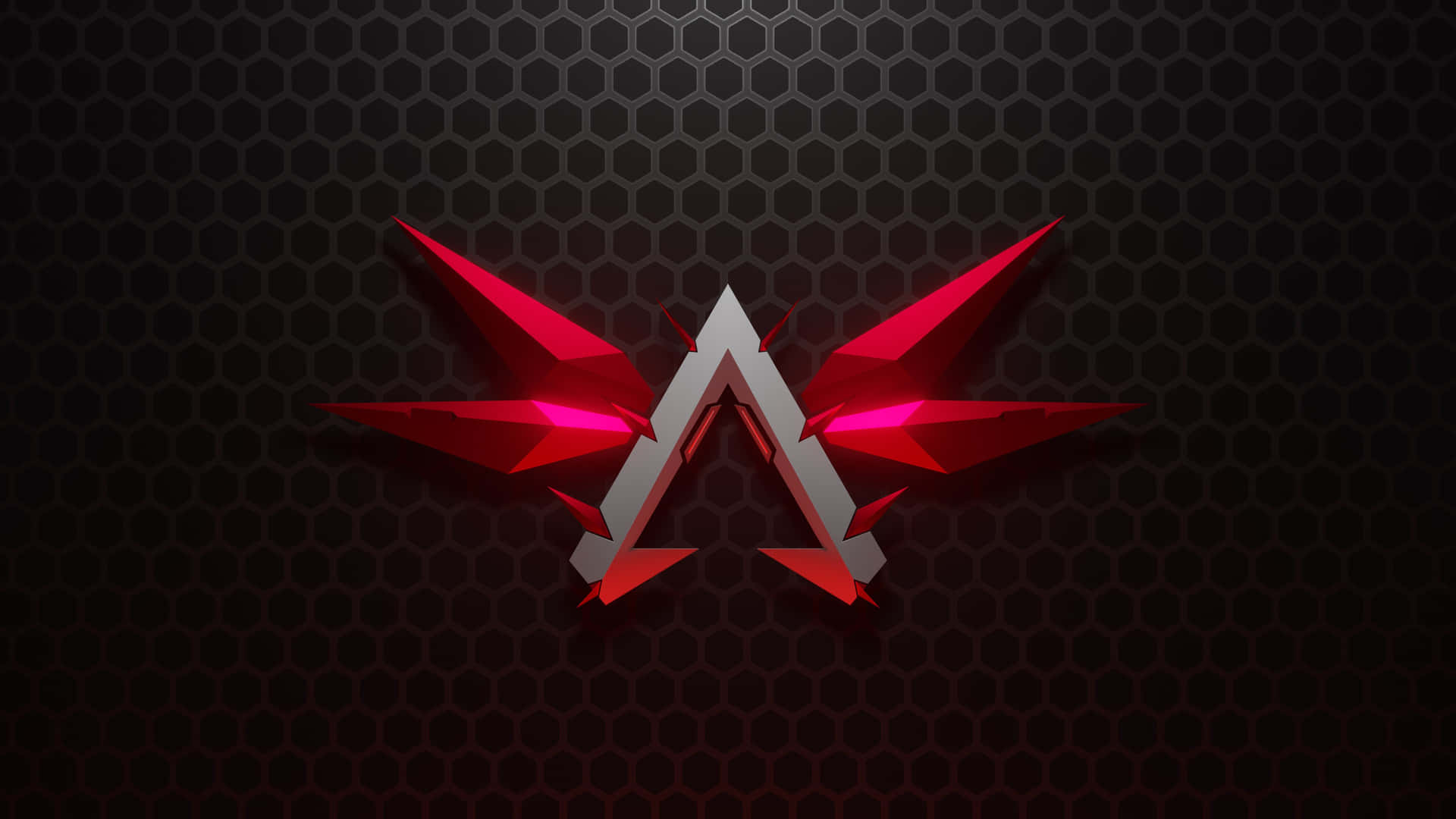 Silver Metal Apex Legends Logo With Wings Background