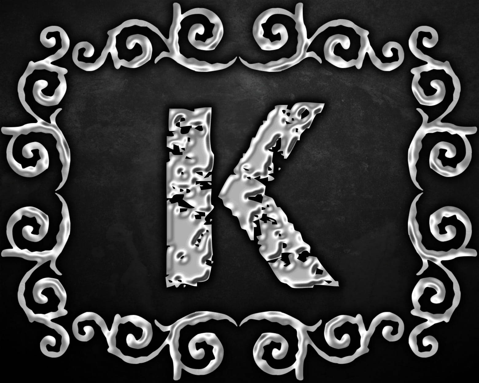 Silver Metallic K Alphabet Background