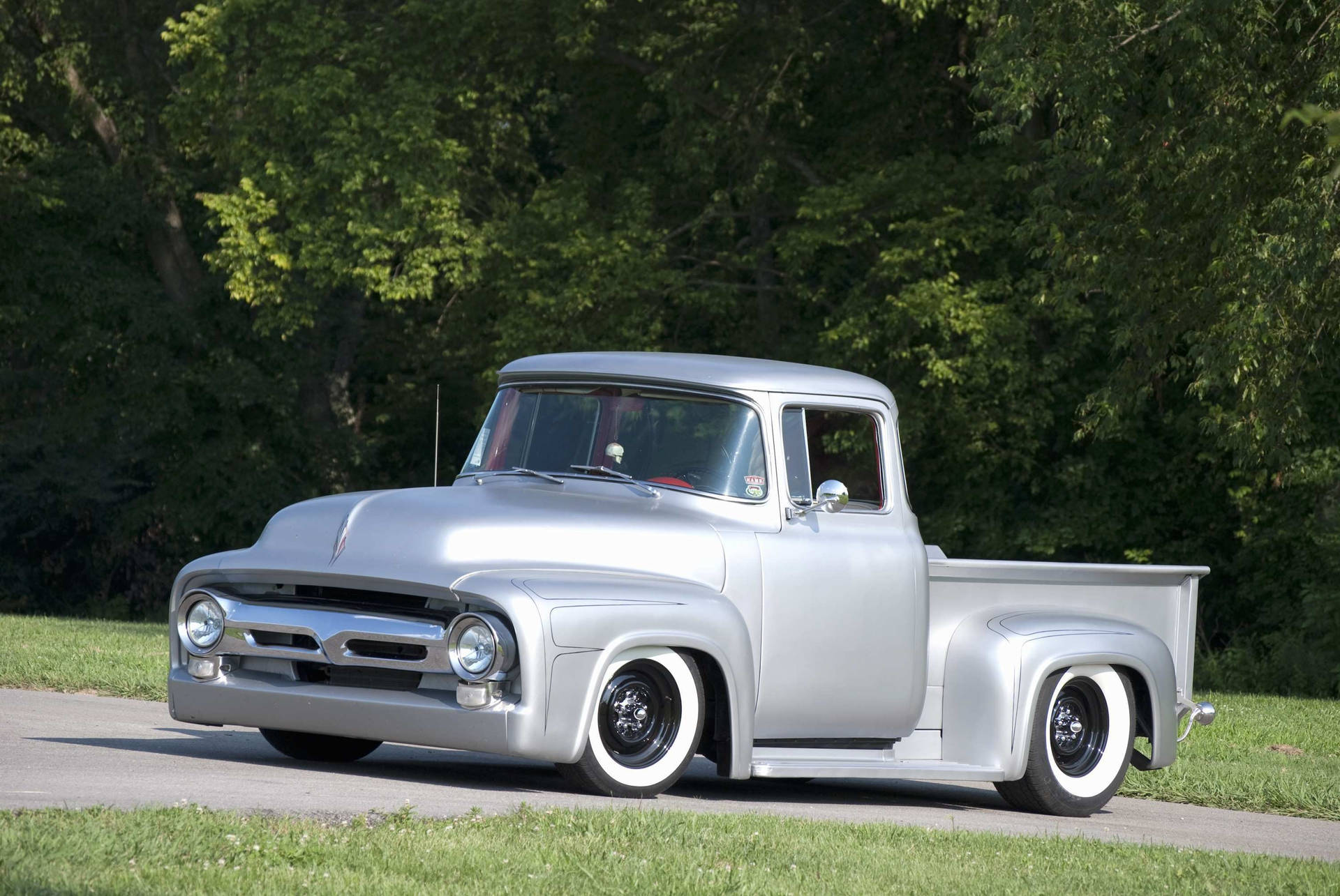 Silver Old Ford Truck Background