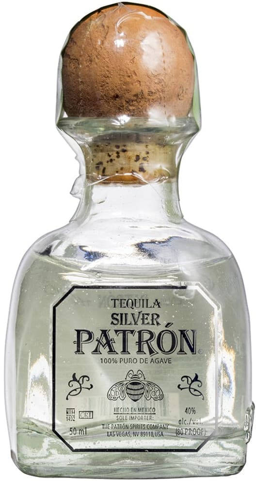 Silver Patron Tequila Bottle Background