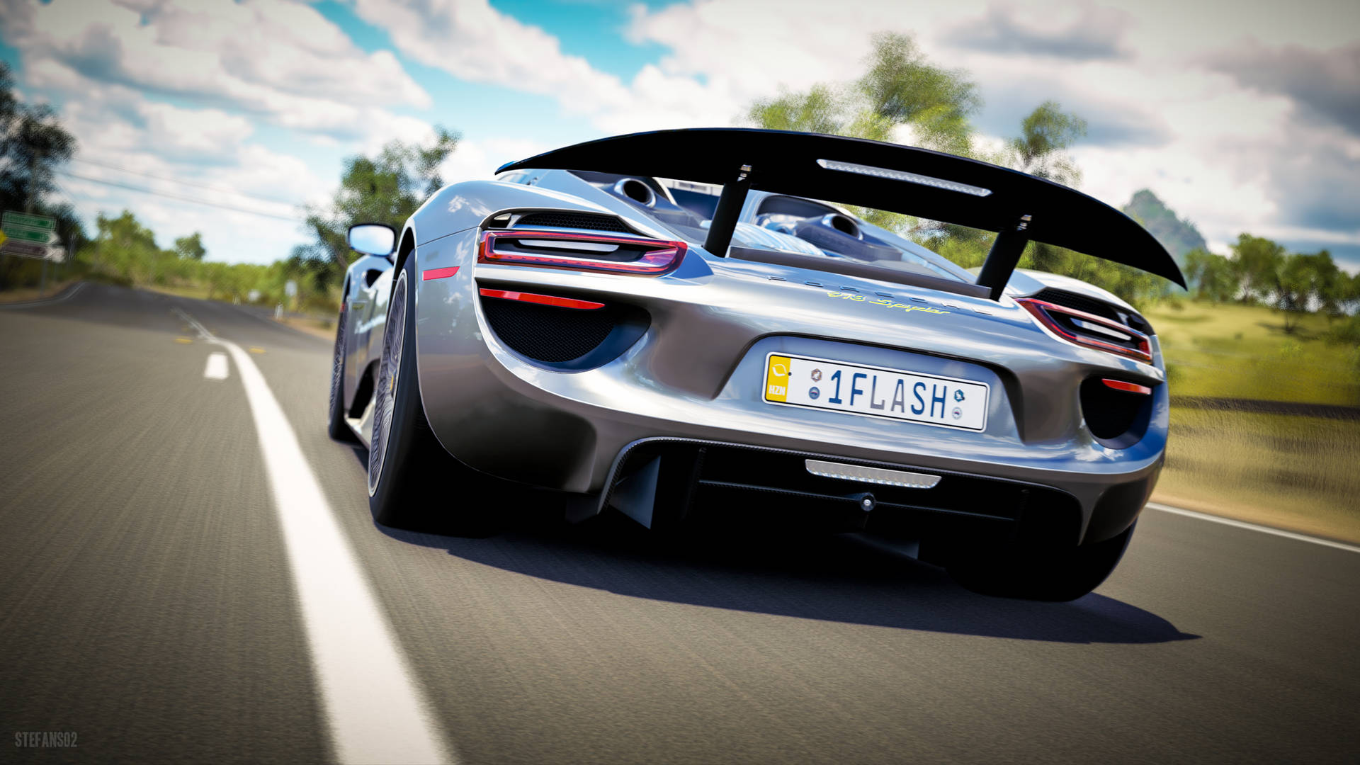 Silver Porsche From Forza Horizon 3 Background