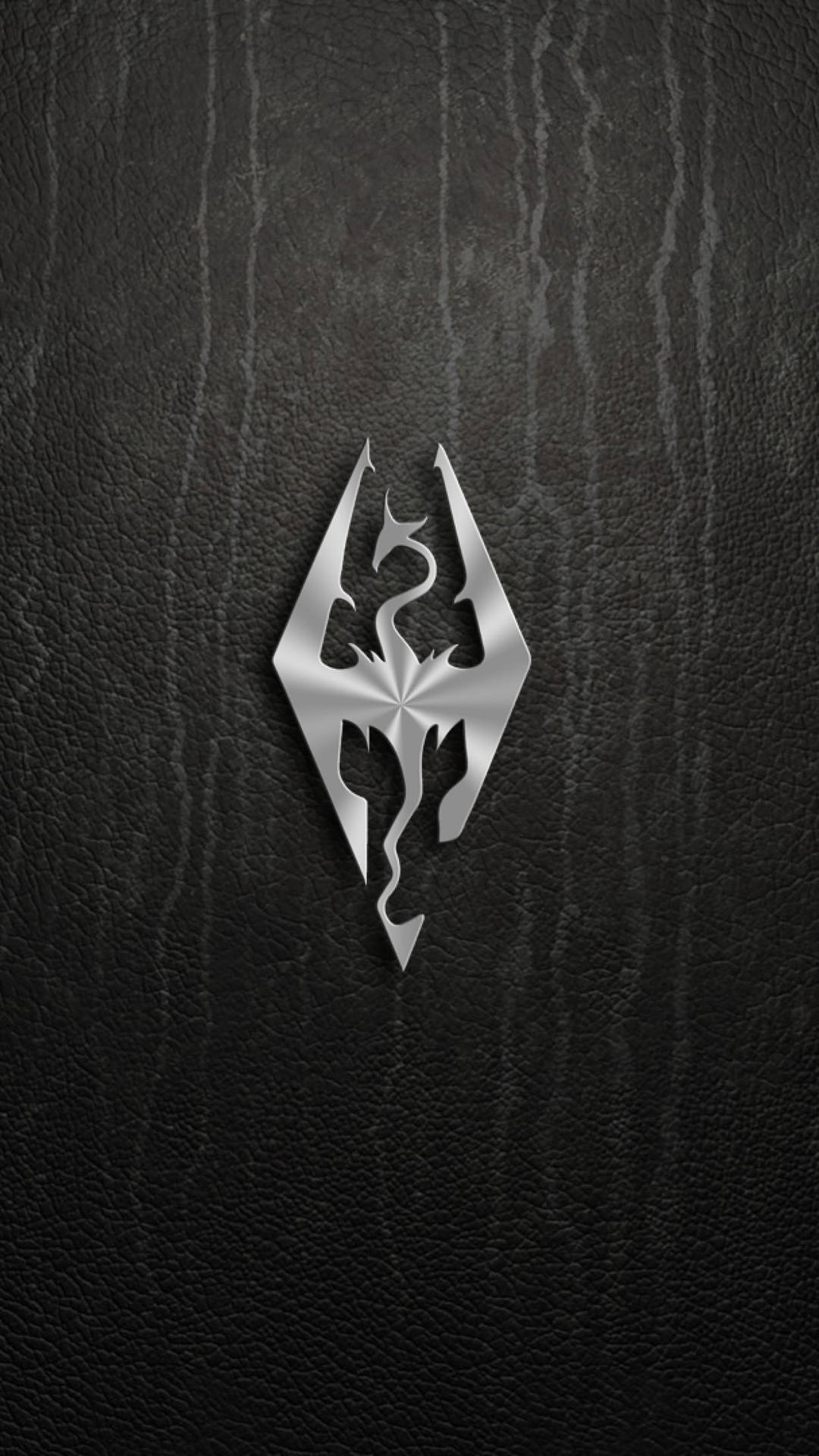 Silver Skyrim Iphone Emblem Background