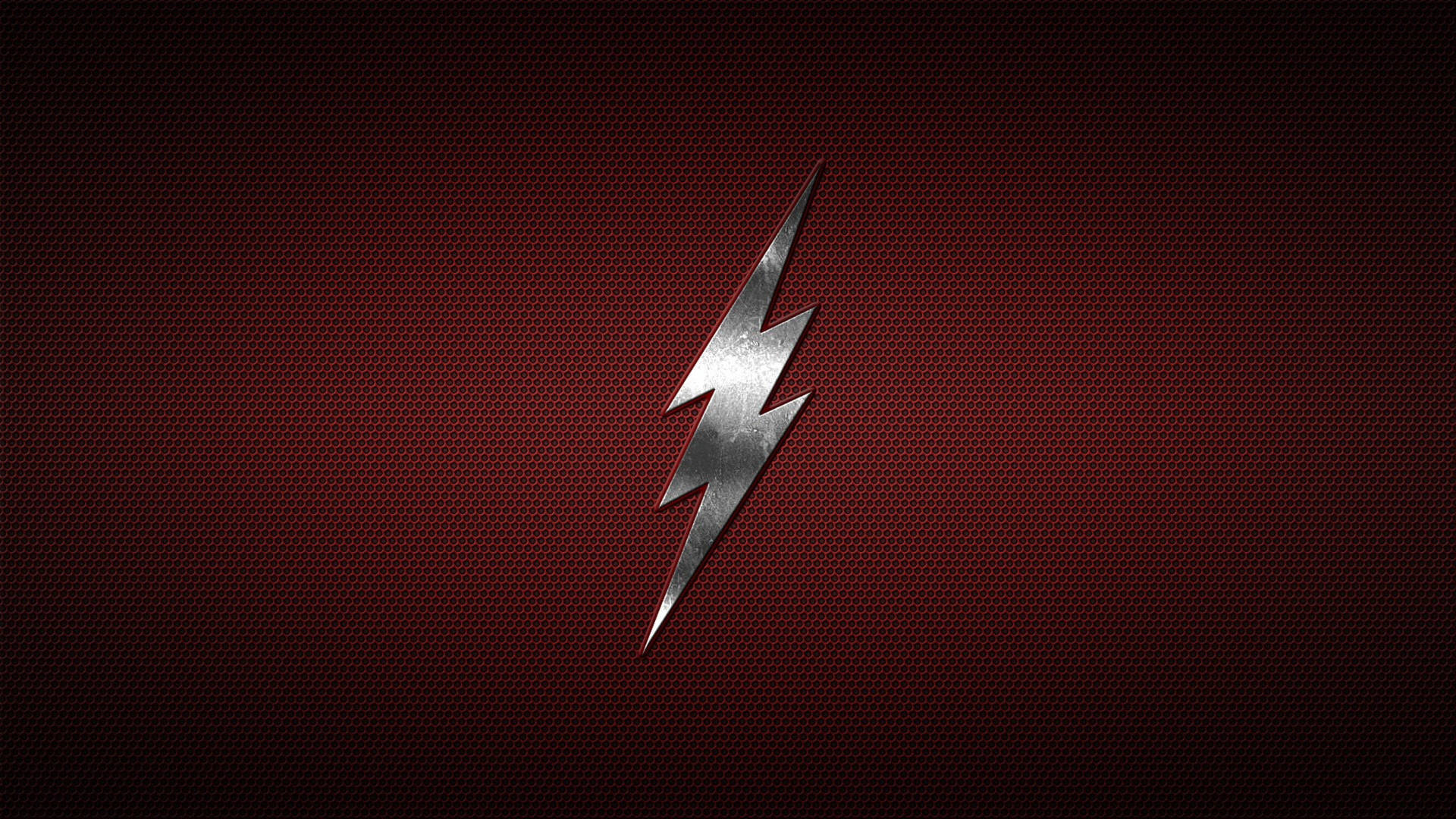 Silver The Flash Logo On Red