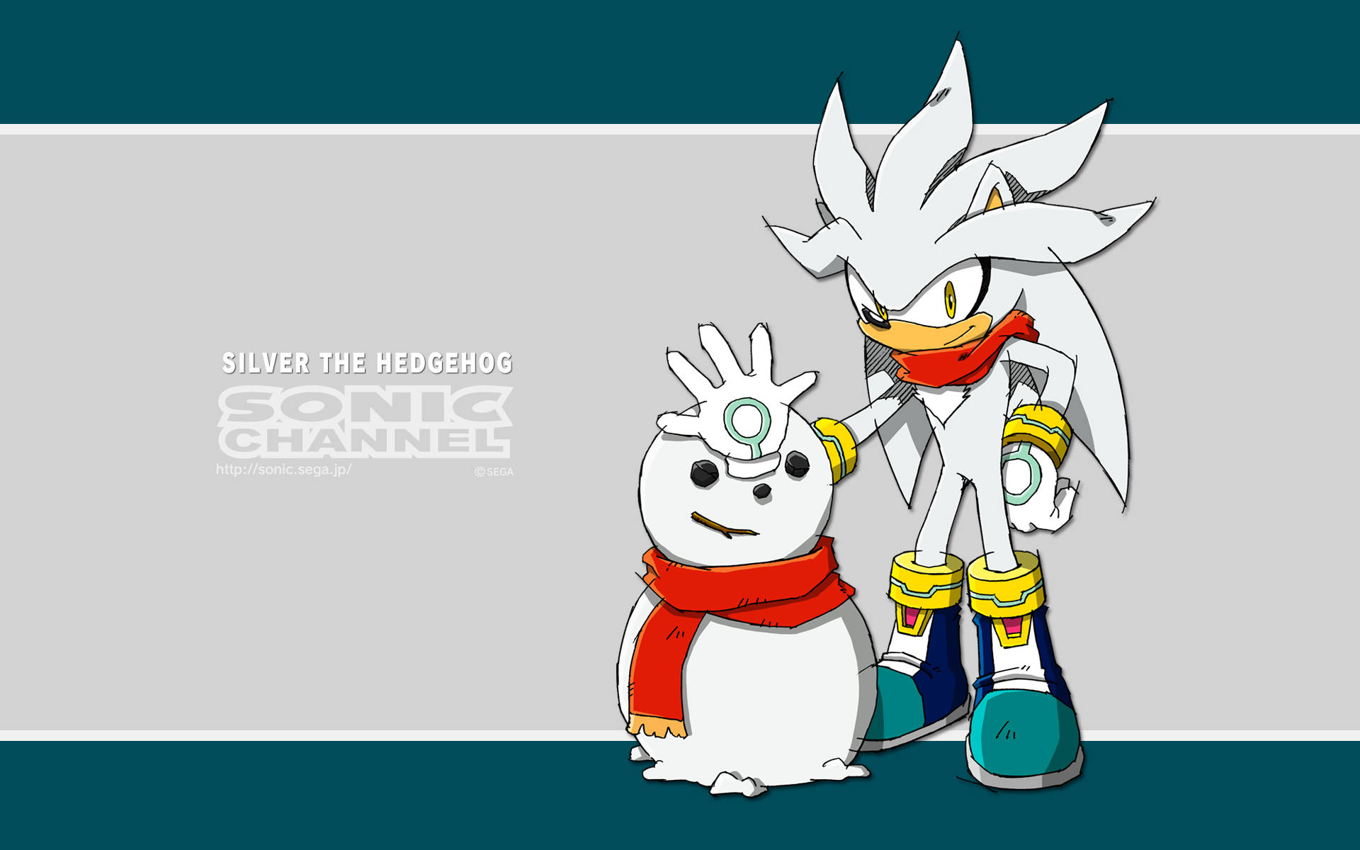 Silver The Hedgehog With A Snowman Background
