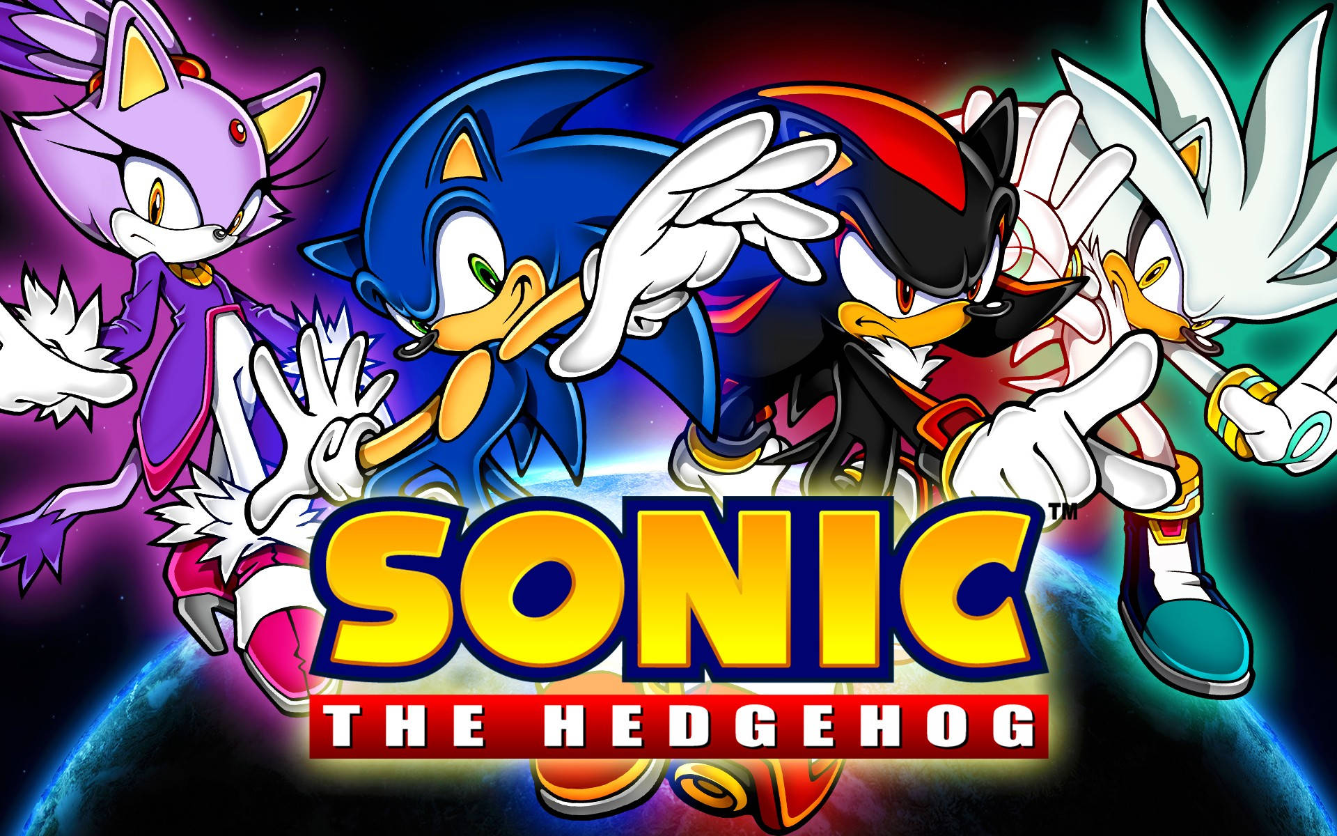 Silver The Hedgehog With Sonic Characters Background