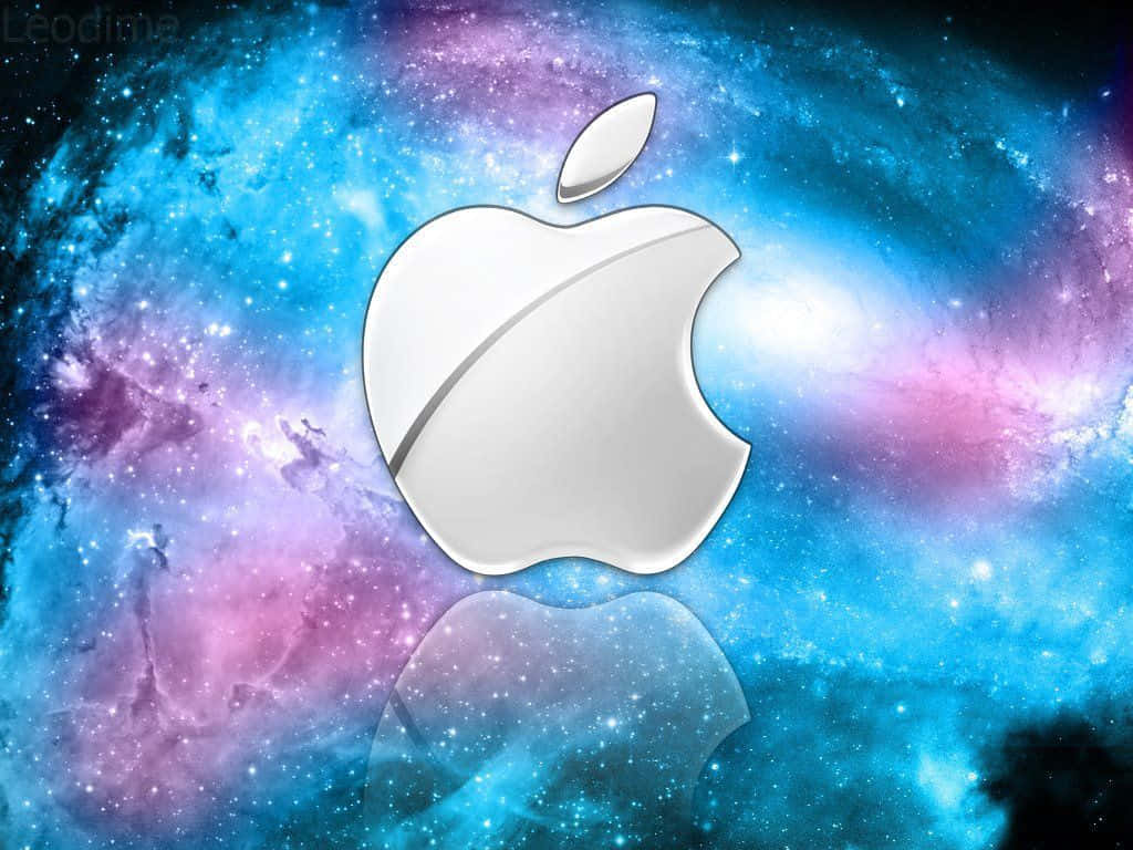 Silvery Cool Mac Logo Nebula Background