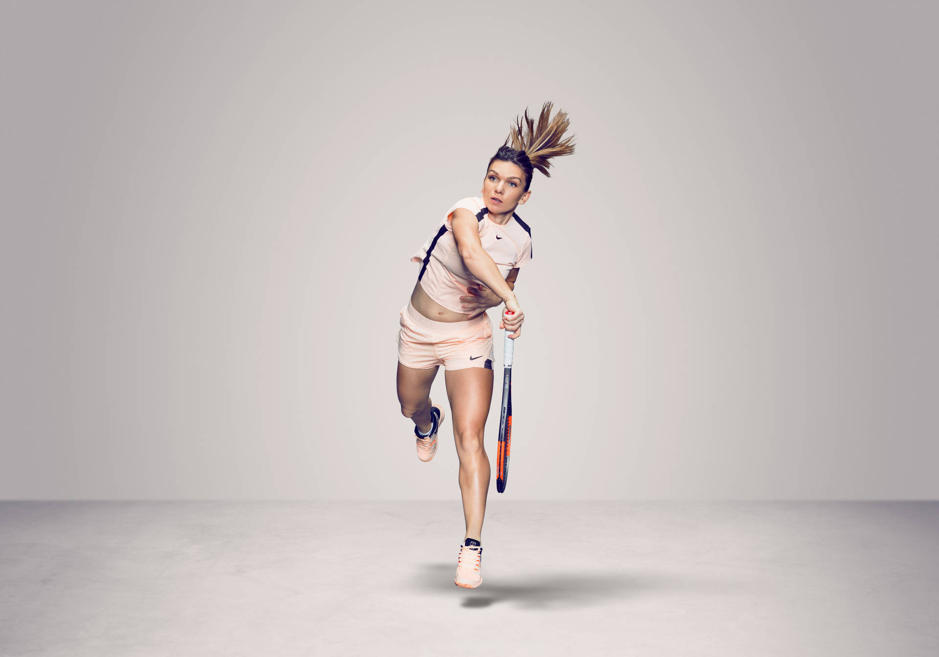 Simona Halep Overhead Shot In Studio Background