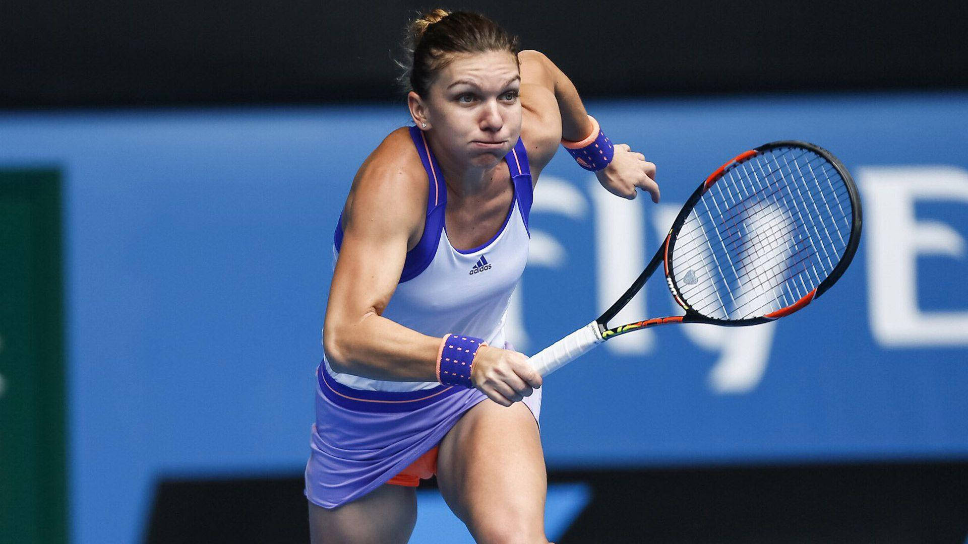 Simona Halep Running Toward The Ball