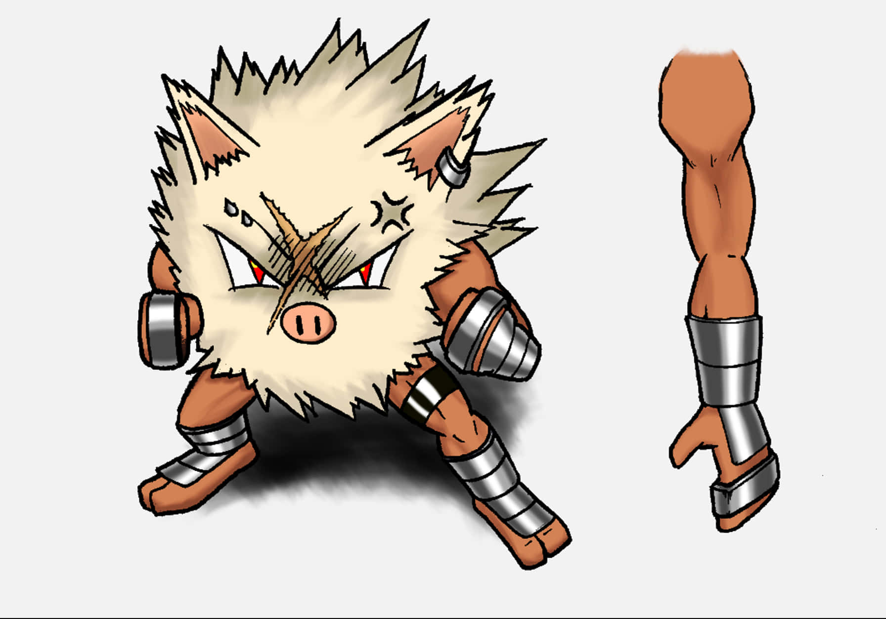 Simple 2d Illustration Of Primeape Pokemon Background