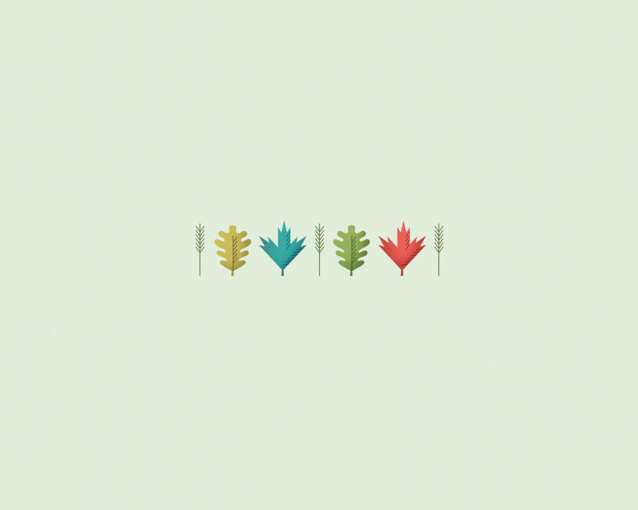 Simple Aesthetic Colorful Leaves Background