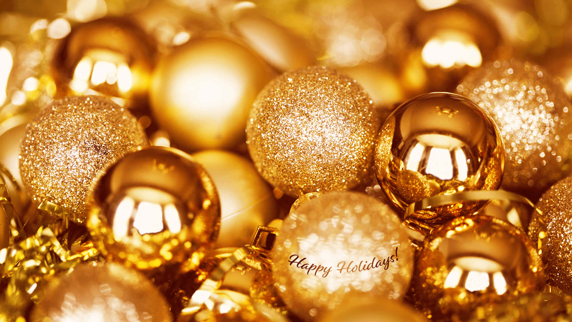 Simple Aesthetic Cute Christmas Golden Baubles Background