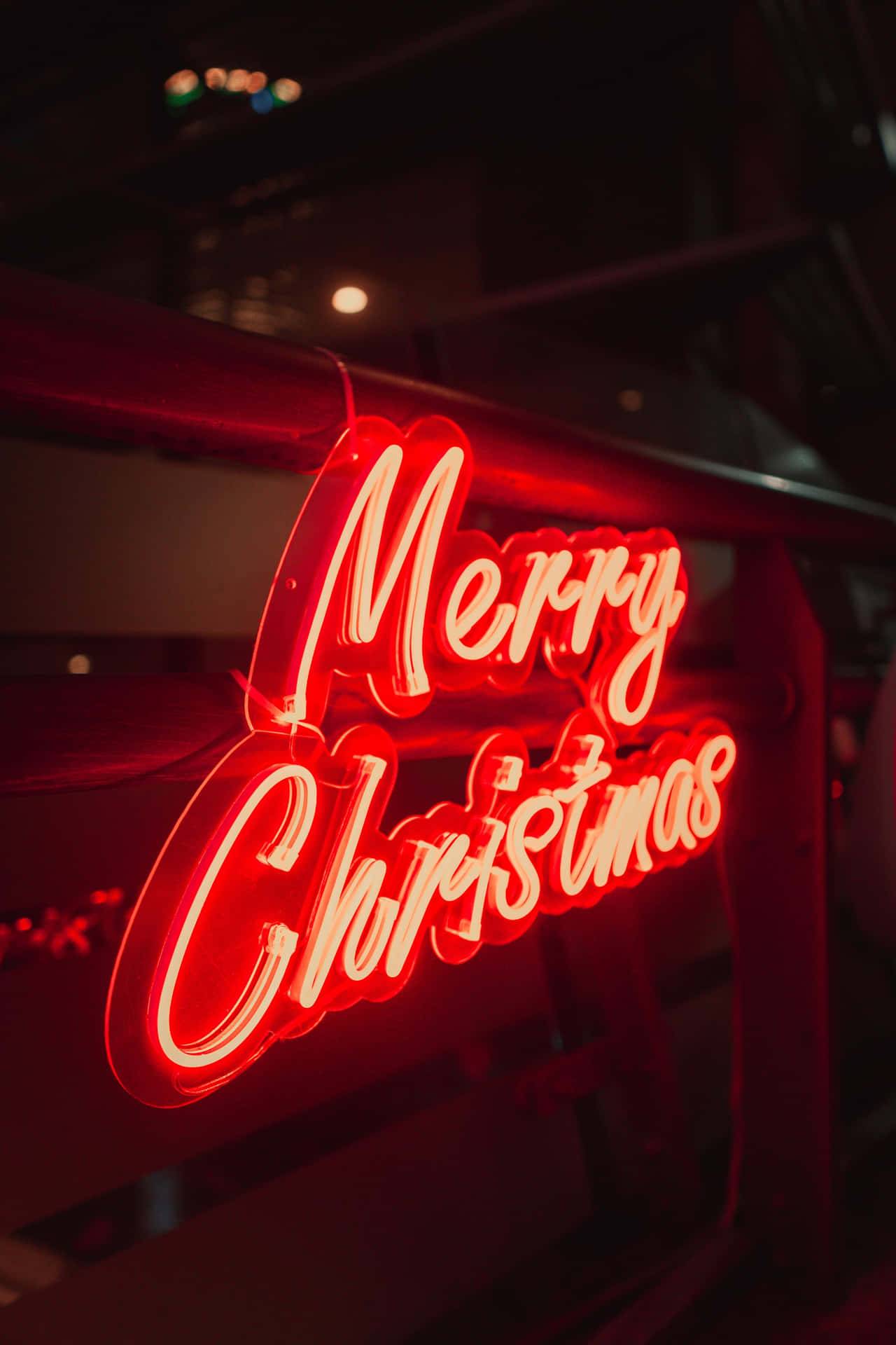 Simple Aesthetic Cute Christmas Light Sign Background