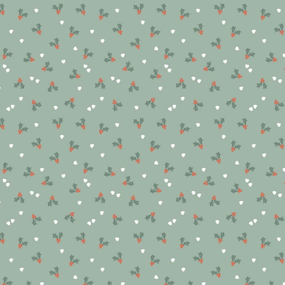 Simple Aesthetic Cute Christmas Mistletoe Gift Wrapper Background