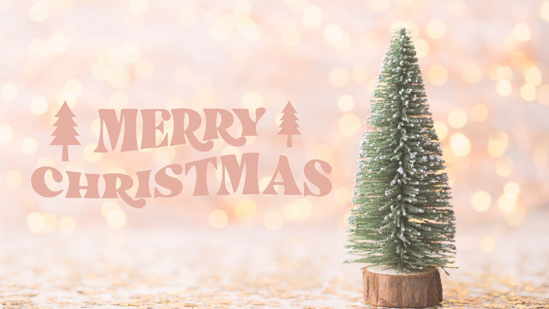 Simple Aesthetic Cute Christmas Small Christmas Tree Background