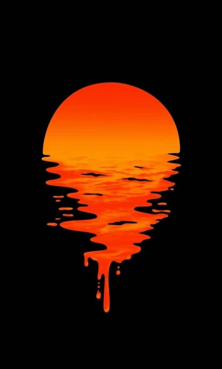 Simple Aesthetic Dripping Sunset Background