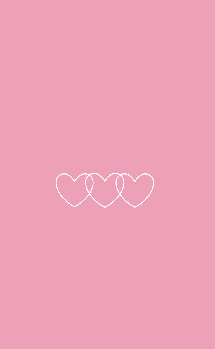 Simple Aesthetic Girly Hearts Background